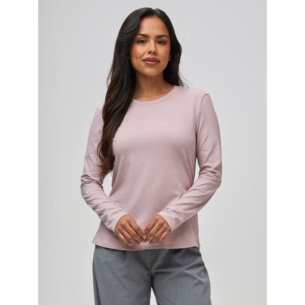 Fresh Clean Treads Classic Long Sleeve Crewneck Tee blu Slim Fit Top Blush